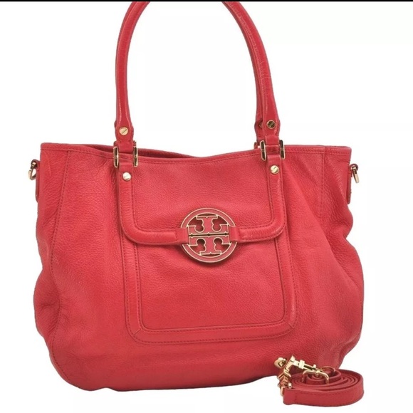 TORY BURCH Carnival Red Amanda Leather 2Way Shoulder/Hobo Tote Bag | PRELOVED ❤️ - Picture 1 of 16